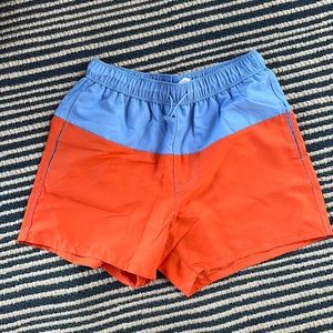 Color block men’s swim trunks